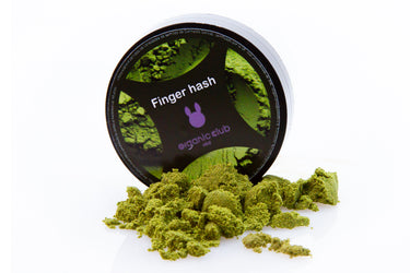 Envase de hachís CBD Organic Club envío discreto en España y portugal junto con hachís en formato dry