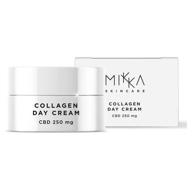 Envase cerámico blanco con crema de CBD sobre fondo blanco