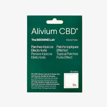Caja de parches de CBD de uso tópico.