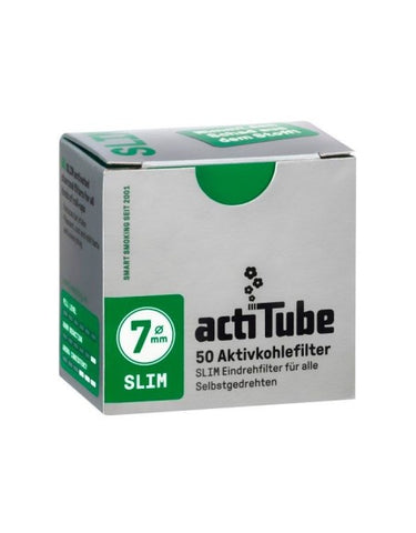 Filtro de carbón activo acti tube 7mm en fondo blanco.