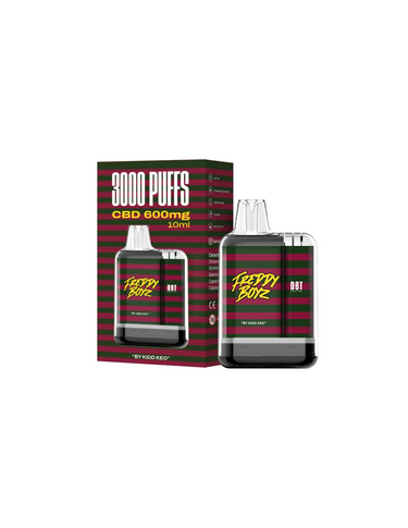 Vaper de CBD en fondo banco marca FREDDY BOYZ 600mg de CBD.