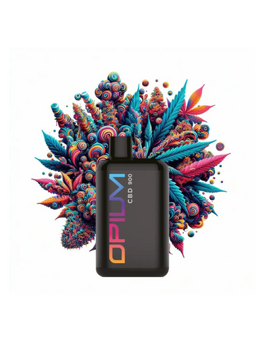 Vaper de CBD de marca OPIUM en fondo blanco