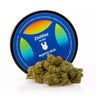 FLORES DE CBD 10-OH-HHC CON SU ENVASE AZUL ZKITTLEZ DE FONDO. Favorece la relajación natural