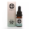 Envase bonito de aceite de CBD con su contenido al lado