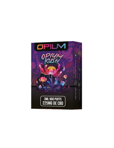 Vaper de CBD en fondo banco marca OPIUM. 225MG de CBD.