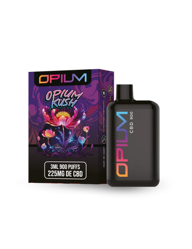 Vaper de CBD en fondo banco marca OPIUM. 225MG de CBD.