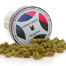 envase y cogollos de cannabis de cultivo indoor