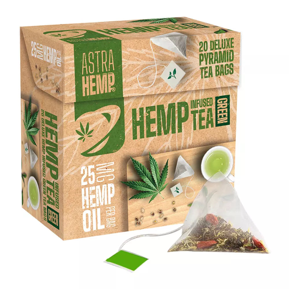 Astra Hemp Cannabis Té Verde en Piramide con 25mg de Aceite de Cáñamo
