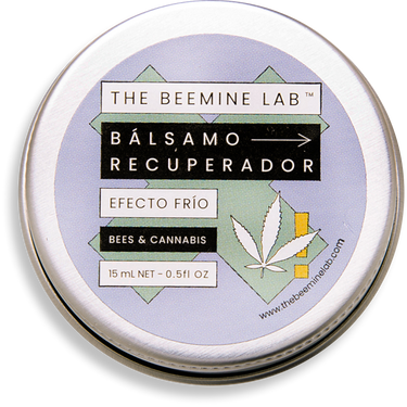 lata circular de bálsamo recuperador de CBD